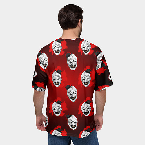 Мужская футболка оверсайз Funny clown Art in blood / 3D-принт – фото 4