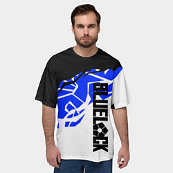 Футболка оверсайз мужская Блюлок - абстракция синяя, цвет: 3D-принт — фото 2