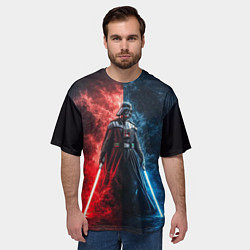 Футболка оверсайз мужская Дарт Вейдер - две стороны силы, цвет: 3D-принт — фото 2