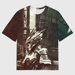 Футболка оверсайз мужская Кибернетический бронированный андроид, цвет: 3D-принт