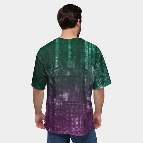 Мужская футболка оверсайз Азиатская девушка-андроид / 3D-принт – фото 4