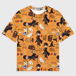 Футболка оверсайз мужская Гарри Поттер паттерн, цвет: 3D-принт