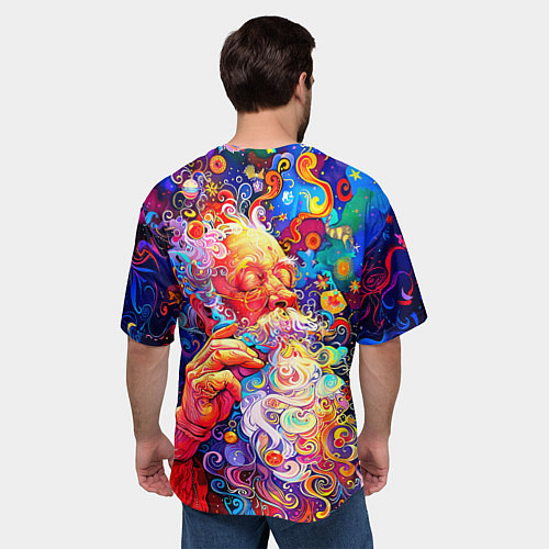 Мужская футболка оверсайз Santa Claus: pop-art modern pointillism / 3D-принт – фото 4