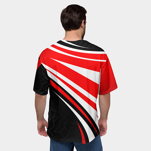 Мужская футболка оверсайз Lixiang- red sport uniform / 3D-принт – фото 4
