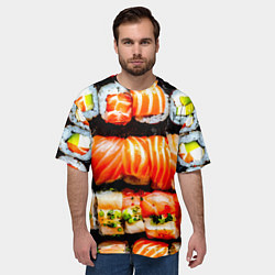 Футболка оверсайз мужская Сет роллов, цвет: 3D-принт — фото 2