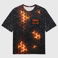 Футболка оверсайз мужская Arctic Monkeys - плиты с подсветкой, цвет: 3D-принт