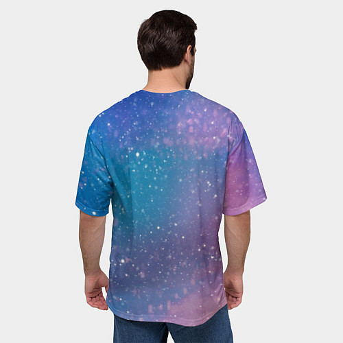 Мужская футболка оверсайз Winter falls gradient / 3D-принт – фото 4
