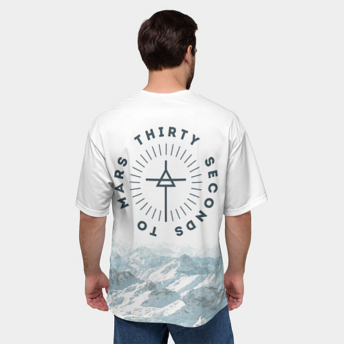 Мужская футболка оверсайз 30 Seconds to Mars - рок группа / 3D-принт – фото 4