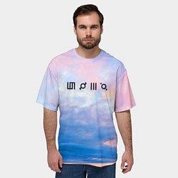 Футболка оверсайз мужская 30 Seconds to Mars - закат, цвет: 3D-принт — фото 2