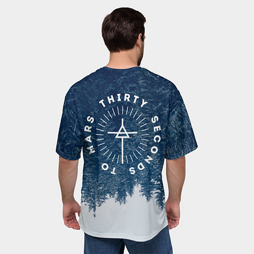 Мужская футболка оверсайз 30 Seconds to Mars - Перевернутый лес / 3D-принт – фото 4