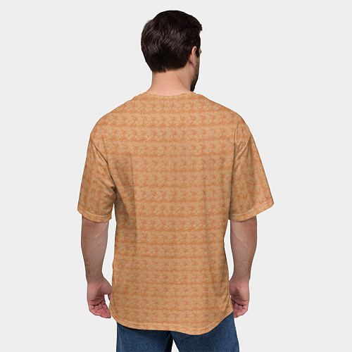 Мужская футболка оверсайз Персиковый пух / 3D-принт – фото 4