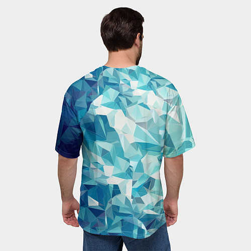 Мужская футболка оверсайз Дед Мороз хрустальный / 3D-принт – фото 4
