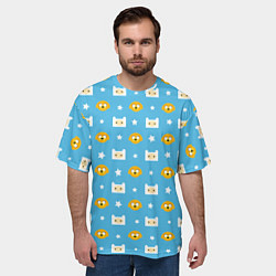 Футболка оверсайз мужская Время приключений паттерн, цвет: 3D-принт — фото 2