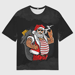 Футболка оверсайз мужская Дед мороз панк, цвет: 3D-принт