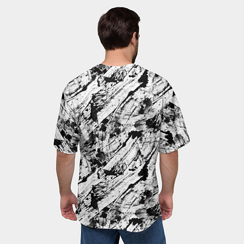 Мужская футболка оверсайз Гранж текстура отпечатки краски / 3D-принт – фото 4