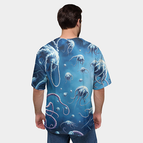 Мужская футболка оверсайз Мир фантастических осьминогов / 3D-принт – фото 4