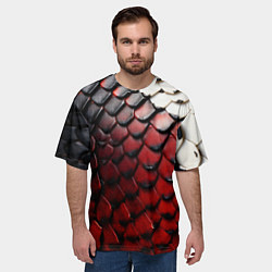 Футболка оверсайз мужская Змеиная броня, цвет: 3D-принт — фото 2