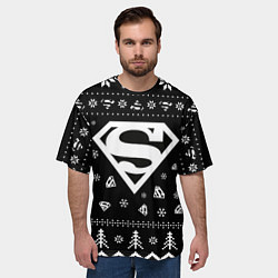 Футболка оверсайз мужская Супермен новогодний, цвет: 3D-принт — фото 2