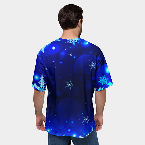 Мужская футболка оверсайз Снежный узор / 3D-принт – фото 4