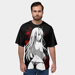 Футболка оверсайз мужская Zero Two sexy, цвет: 3D-принт — фото 2