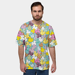 Футболка оверсайз мужская Уютные уточки, цвет: 3D-принт — фото 2