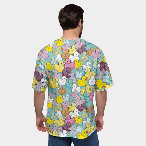 Мужская футболка оверсайз Уютные уточки / 3D-принт – фото 4