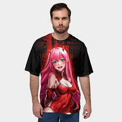 Футболка оверсайз мужская Zero Two anime sexy, цвет: 3D-принт — фото 2