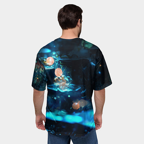 Мужская футболка оверсайз Новогодний Мидория - Моя геройская академия / 3D-принт – фото 4