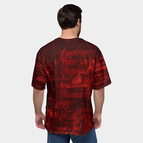 Мужская футболка оверсайз Спящий андроид / 3D-принт – фото 4