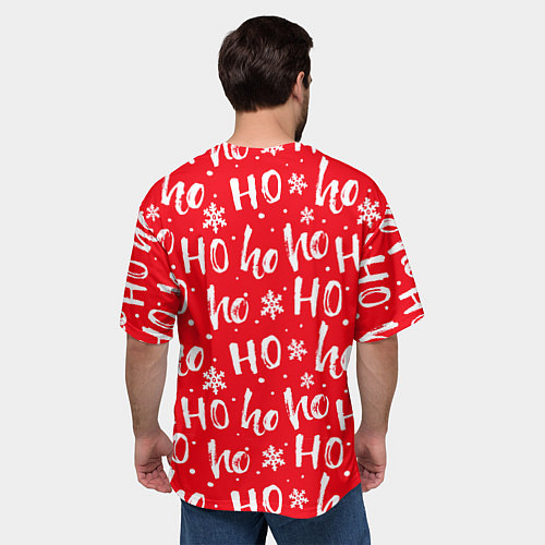 Мужская футболка оверсайз Новогоднее хо хо / 3D-принт – фото 4