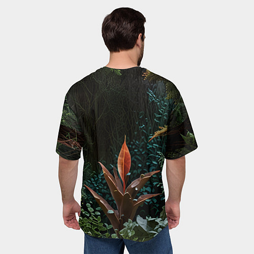 Мужская футболка оверсайз Объемные растения / 3D-принт – фото 4