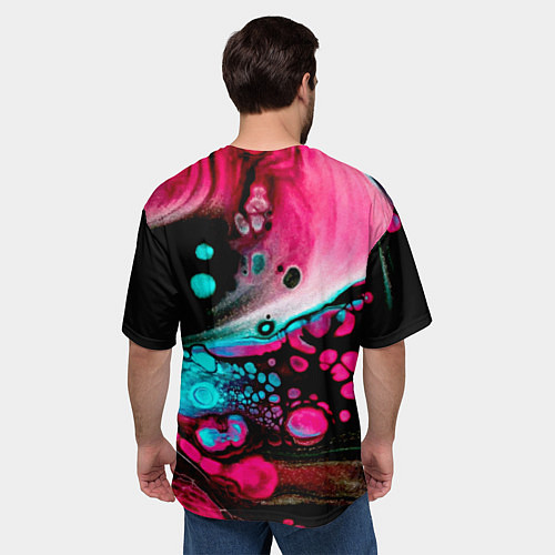 Мужская футболка оверсайз Краски градиента / 3D-принт – фото 4
