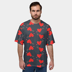 Футболка оверсайз мужская Сердце со стрелой, цвет: 3D-принт — фото 2