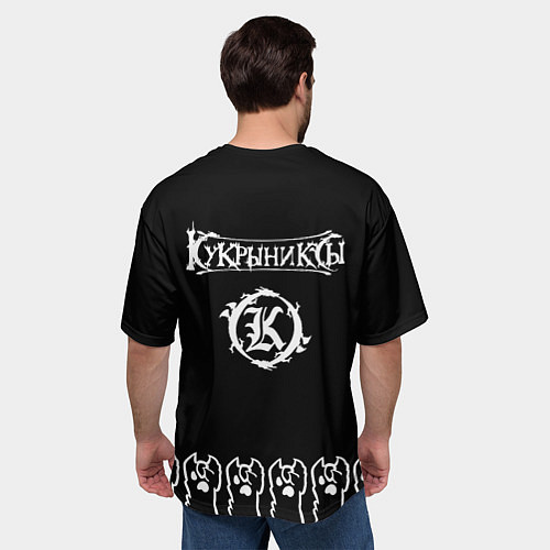 Мужская футболка оверсайз Кукрыниксы: рок кот / 3D-принт – фото 4