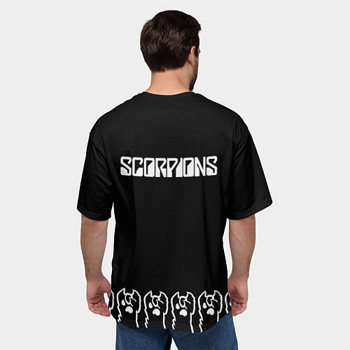 Мужская футболка оверсайз Scorpions: cat rock / 3D-принт – фото 4