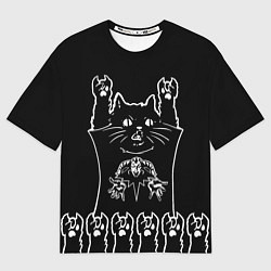 Футболка оверсайз мужская Король и Шут - кот рок, цвет: 3D-принт
