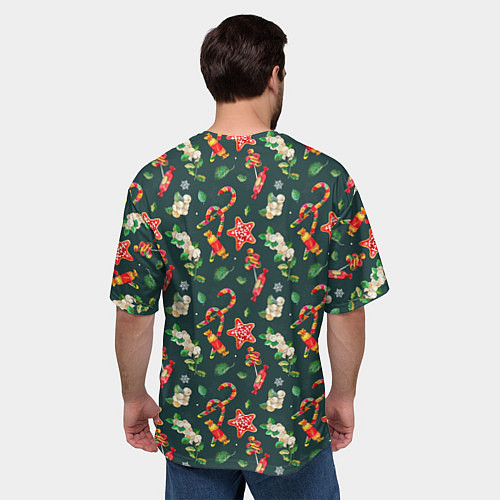 Мужская футболка оверсайз Сладости и лакомства / 3D-принт – фото 4