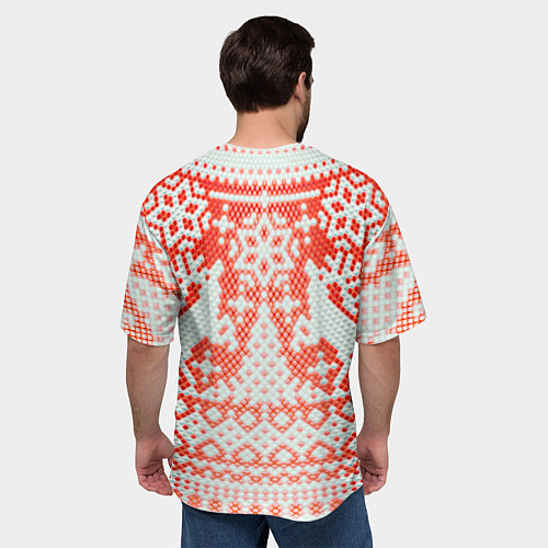 Мужская футболка оверсайз Новогодняя шкура змеи / 3D-принт – фото 4