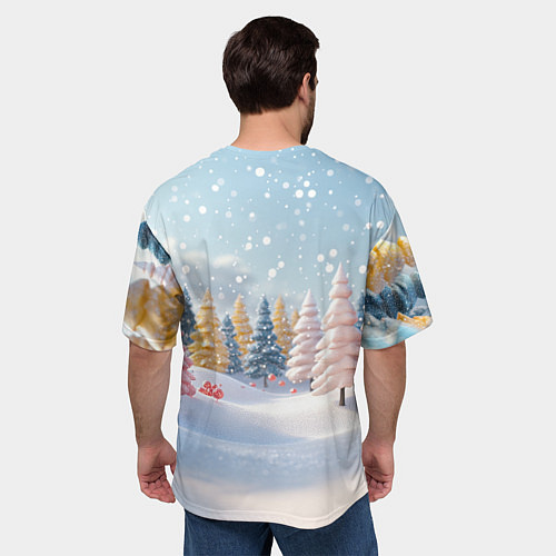 Мужская футболка оверсайз Маленькая милая змейка 2025 / 3D-принт – фото 4