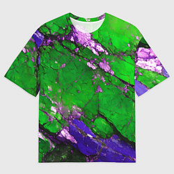 Футболка оверсайз мужская A purple mineral in a green stone, цвет: 3D-принт