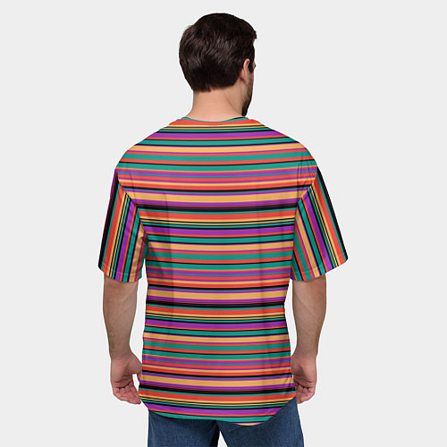 Мужская футболка оверсайз Разноцветье / 3D-принт – фото 4