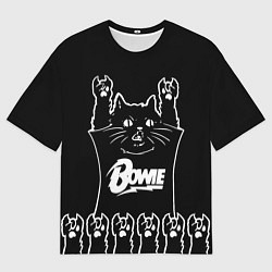 Футболка оверсайз мужская David Bowie: cat rock, цвет: 3D-принт
