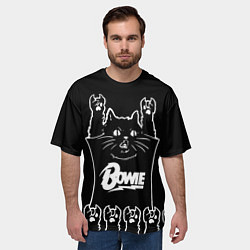 Футболка оверсайз мужская David Bowie: cat rock, цвет: 3D-принт — фото 2