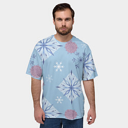 Футболка оверсайз мужская Снежинки Эльзы, цвет: 3D-принт — фото 2
