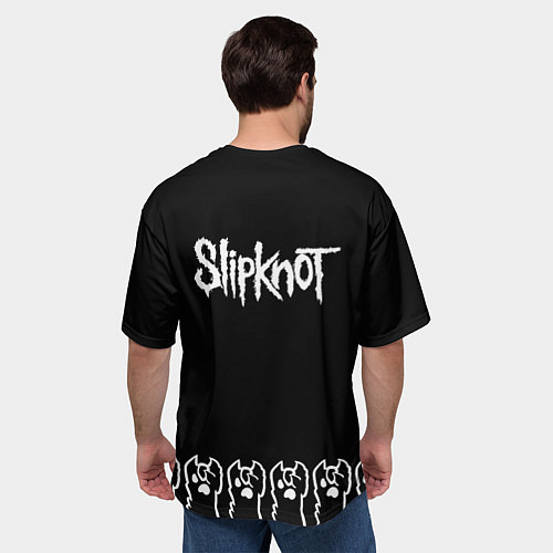 Мужская футболка оверсайз Slipknot: cat rock / 3D-принт – фото 4