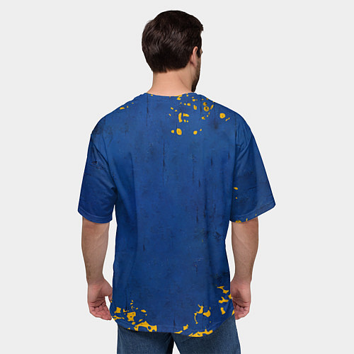 Мужская футболка оверсайз Голден Стэйт Уорриорз лого / 3D-принт – фото 4