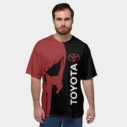 Футболка оверсайз мужская Toyota и череп, цвет: 3D-принт — фото 2