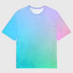 Футболка оверсайз мужская Градиент в голубых тонах, цвет: 3D-принт