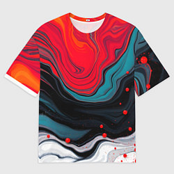 Мужская футболка оверсайз Абстракция эбру