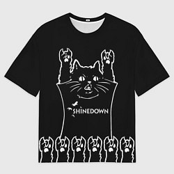 Футболка оверсайз мужская Shinedown: cat rock, цвет: 3D-принт